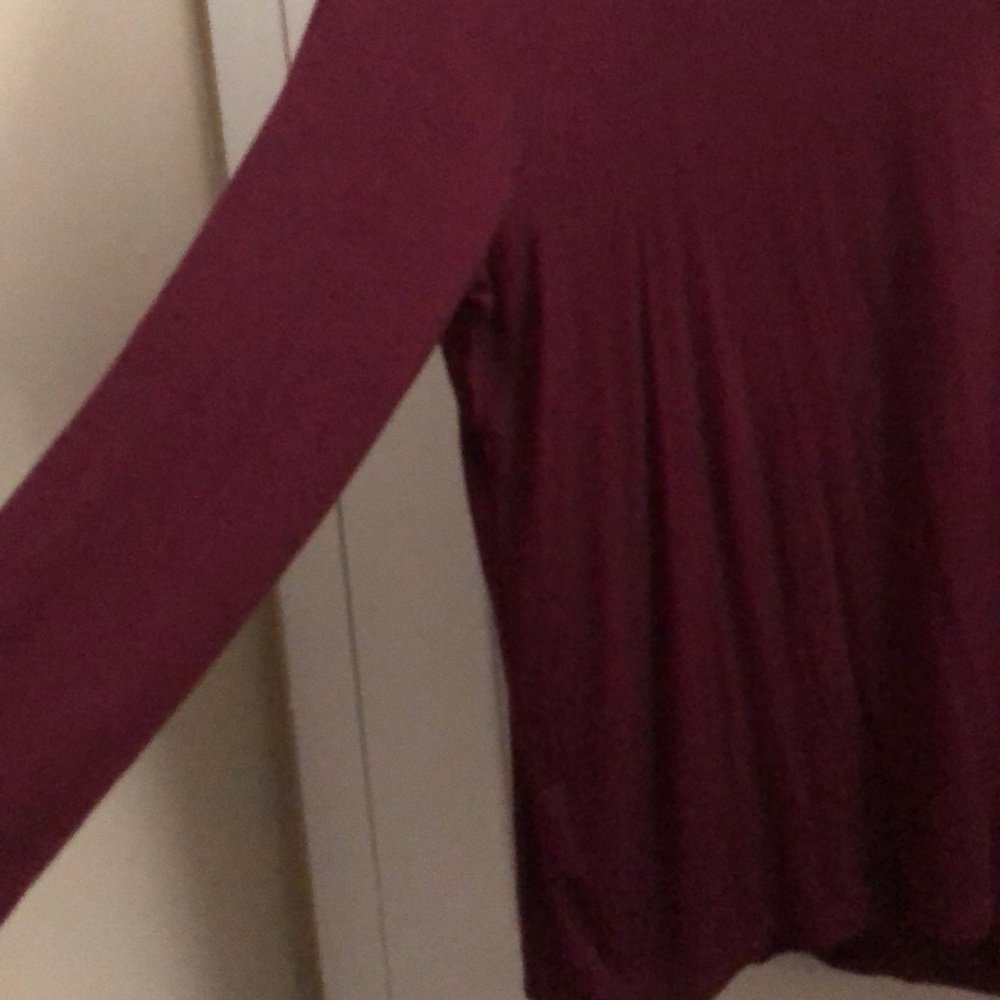 NWT Burgundy Long Sleeve Soft Ribbed Top for Women - Picture 2 of 9